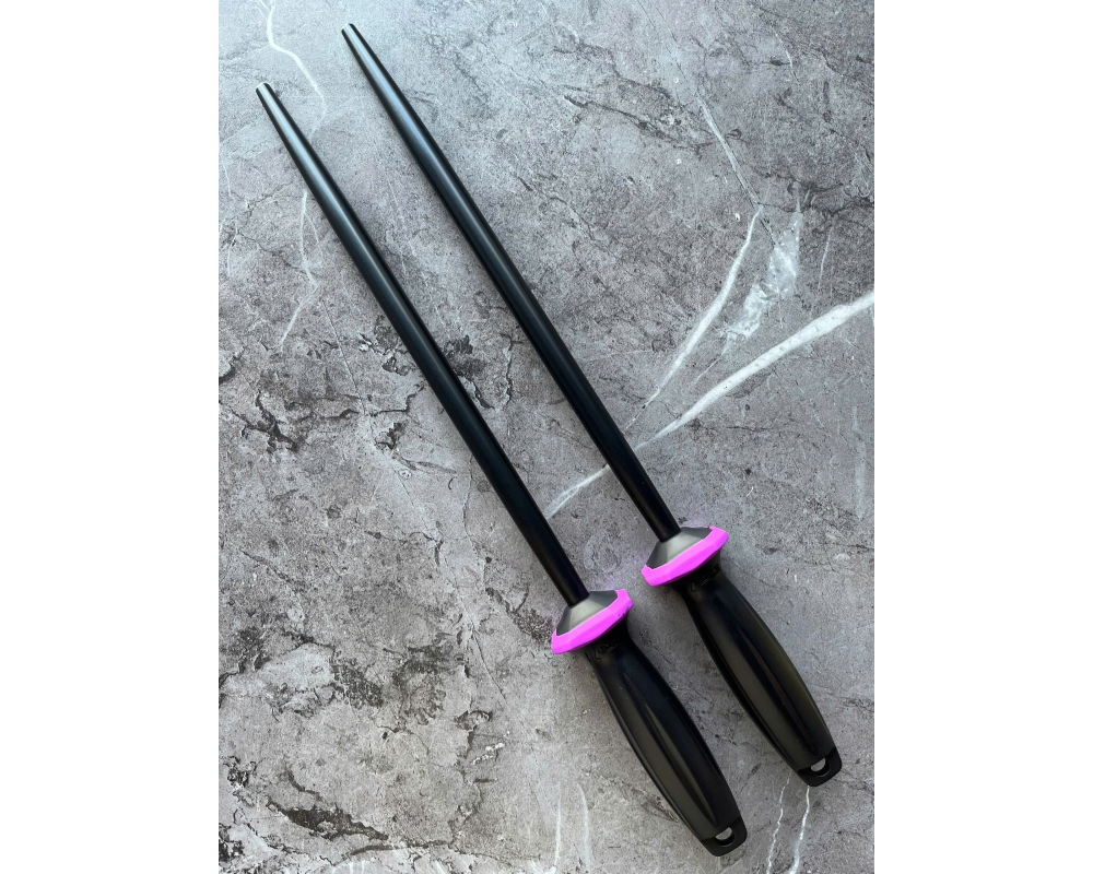 Liếc tròn bóng TITAN đen Zedge cán đen tím 12" STP12-28