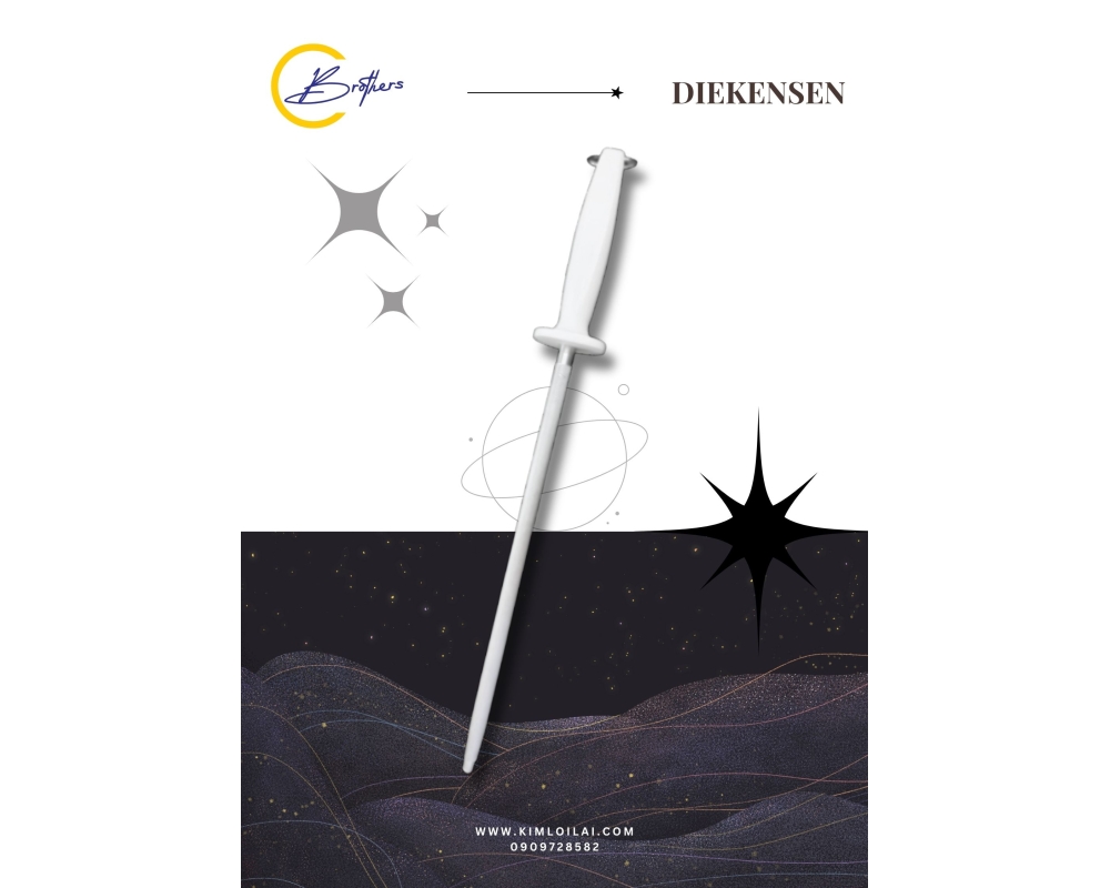 Liếc Diekensen Tròn Nhám Cán Trắng 12" ASY12-12B3-11
